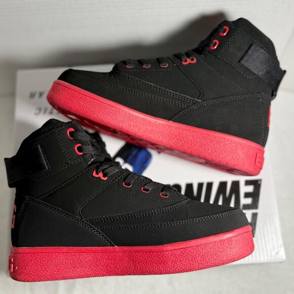 PATRICK EWING ATHLETICS KIDS GS 33 HI REBOUND Black/Black/Chinese Red Size 5 - Picture 6 of 9